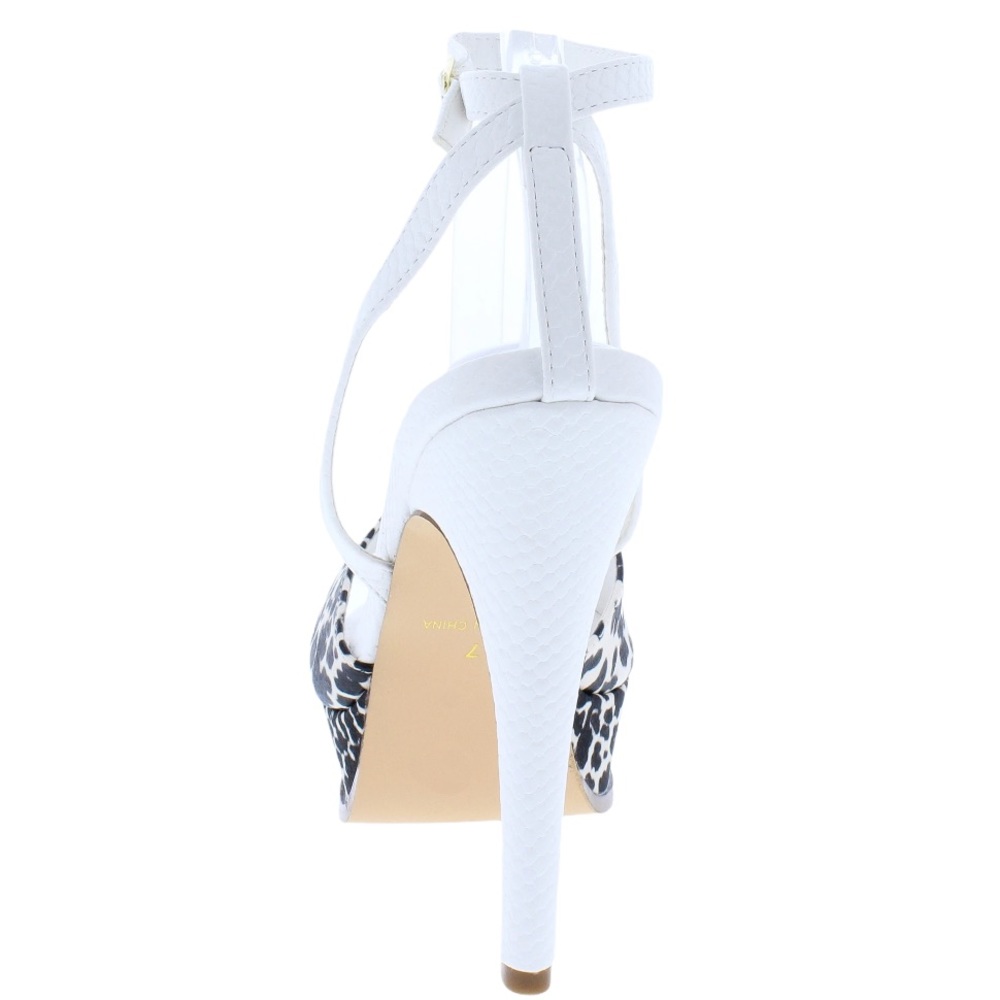 Black & White Sexy Kitty Animal Print Platform High Heel - Picture 3 of 3